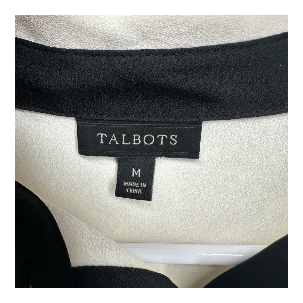 Talbots M Medium Colorblock Button Oversized Blou… - image 3